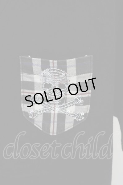 画像3: LOVELESS / スパンコールスカルポケットTシャツ 1 ブラック T-24-08-28-004-LO-ts-YM-ZT (3)