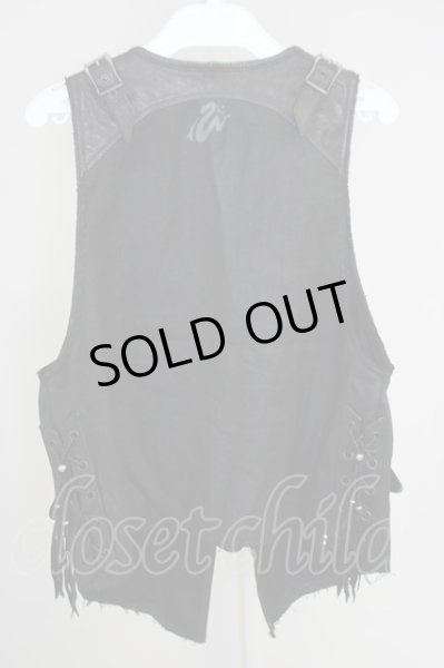 画像2: KMRii / リネンベスト 2 ブラック T-24-08-28-001-KM-to-YM-ZT (2)