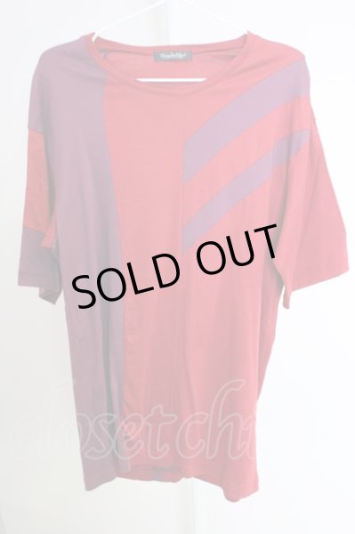 画像1: TORNADO MART / ラインオーバーカットソー　Tシャツ M レッド T-24-09-04-003-TO-ts-YM-ZT013 (1)