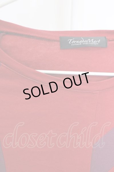 画像3: TORNADO MART / ラインオーバーカットソー　Tシャツ M レッド T-24-09-04-003-TO-ts-YM-ZT013 (3)