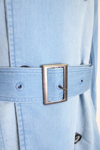 画像7: Black by VANQUISH / 【タグ付き】スプリングストレッチデニムトレンチコート S ブルー T-24-09-04-027-Bl-ou-YM-ZT-M008 (7)