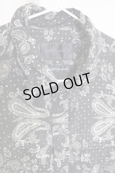 画像3: Black by VANQUISH / MURDER LICENSEダブルネームユーズドペイズリー半袖シャツ 48 ブラック T-24-09-04-008-Bl-sh-YM-ZT013 (3)