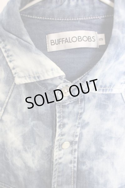 画像3: BUFFALO BOBS / ケミカルウォッシュ六部袖デニムシャツ 3 アイスブルー T-24-09-04-014-BU-sh-YM-ZT013 (3)