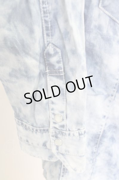 画像4: BUFFALO BOBS / ケミカルウォッシュ六部袖デニムシャツ 3 アイスブルー T-24-09-04-014-BU-sh-YM-ZT013 (4)