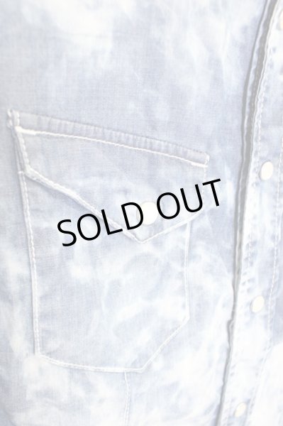 画像5: BUFFALO BOBS / ケミカルウォッシュ六部袖デニムシャツ 3 アイスブルー T-24-09-04-014-BU-sh-YM-ZT013 (5)