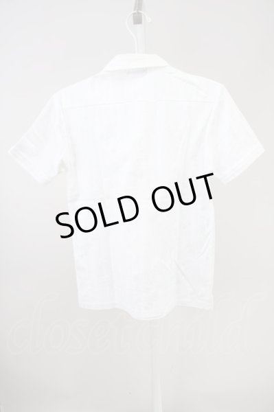 画像2: TORNADO MART / 銀糸フラワージャガードポロシャツ  ホワイト T-24-09-11-021-TO-ts-YM-ZT073 (2)