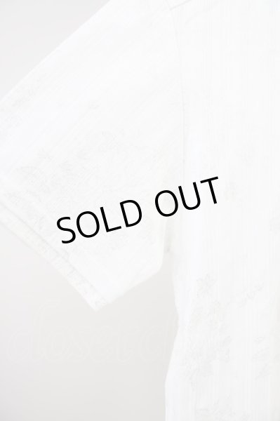 画像4: TORNADO MART / 銀糸フラワージャガードポロシャツ  ホワイト T-24-09-11-021-TO-ts-YM-ZT073 (4)