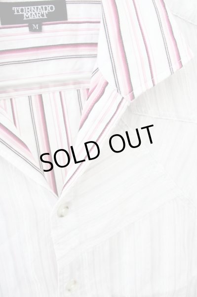 画像3: TORNADO MART / ストライプパッチワーク七分袖シャツ   T-24-09-11-023-TO-sh-YM-ZT075 (3)