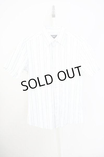 画像1: TORNADO MART / グリッターストライプ半袖シャツ M ホワイト T-24-09-11-025-TO-sh-YM-ZT075 (1)