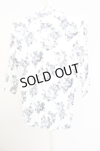 画像2: TORNADO MART / フラワージャガード六部袖シャツ M ホワイト T-24-09-11-026-TO-sh-YM-ZT075 (2)