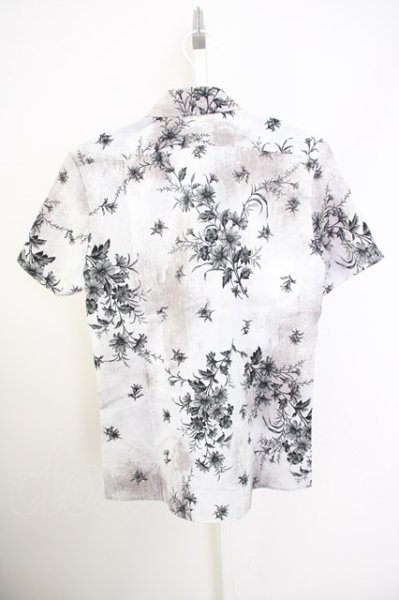 画像2: TORNADO MART / 掠れ花柄半袖シャツ M グレー T-24-09-11-027-TO-sh-YM-ZT075 (2)