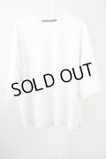 【WINTERセール】NO ID. / ドロップショルダードレープBIG Tシャツ ONE ホワイト T-24-09-11-007-NO-ts-YM-ZT061