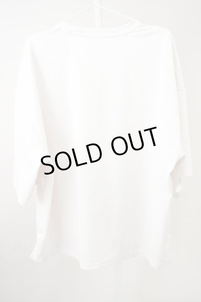 画像2: NO ID. / ドロップショルダードレープBIG Tシャツ ONE ホワイト T-24-09-11-007-NO-ts-YM-ZT061 (2)