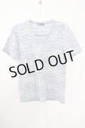 【WINTERセール】Zero by TORNADO MART / タックボーダーUネックTシャツ M ブルー T-24-09-11-014-Ze-ts-YM-ZT061