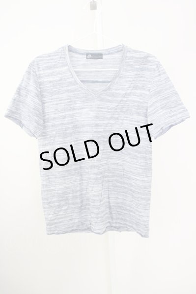 画像1: Zero by TORNADO MART / タックボーダーUネックTシャツ M ブルー T-24-09-11-014-Ze-ts-YM-ZT061 (1)