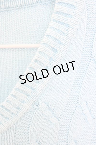 画像3: BUFFALO BOBS / バイオ加工ケーブル柄ニットTシャツ 2 ブルー T-24-09-13-019-BU-ts-YM-ZT165 (3)