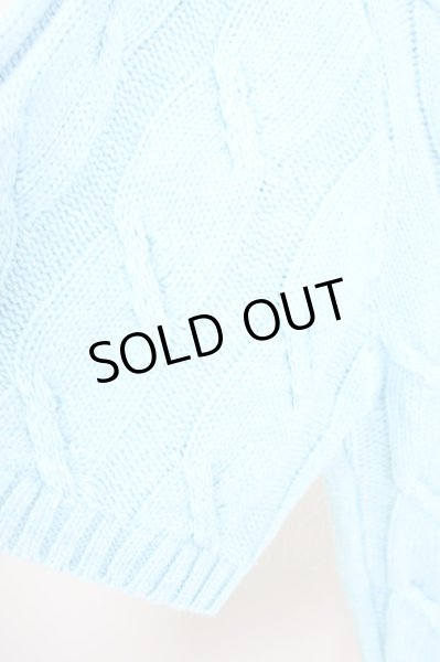 画像4: BUFFALO BOBS / バイオ加工ケーブル柄ニットTシャツ 2 ブルー T-24-09-13-019-BU-ts-YM-ZT165 (4)