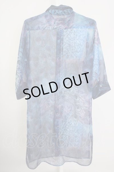 画像2: CIVARIZE / 透けシフォンピーコックロングシャツ 46 ブルー T-24-09-13-022-CI-sh-YM-ZT165 (2)