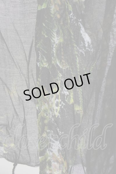 画像3: KMRii / BotanicMagnoliaPoncho/RFL【別注】 W/F ブラック T-24-09-13-028-KM-to-YM-ZT165 (3)