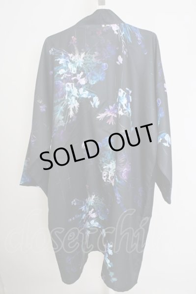 画像2: CIVARIZE / Civilizationフラワー総柄着物カーディガン F ブラックｘブルー T-24-09-13-029-CI-to-YM-ZT165 (2)