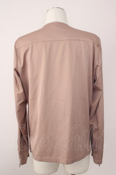 画像2: NO ID. BLACK / アシンメトリーノーカラーライダース 1 ベージュ T-24-09-13-034-NO-sh-YM-ZT166 (2)