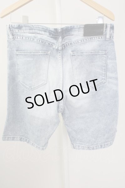 画像2: FUGA / Maleficium クラッシュ加工デニムショートパンツ 44 ライトブルー T-24-09-13-039-FU-pa-YM-ZT (2)