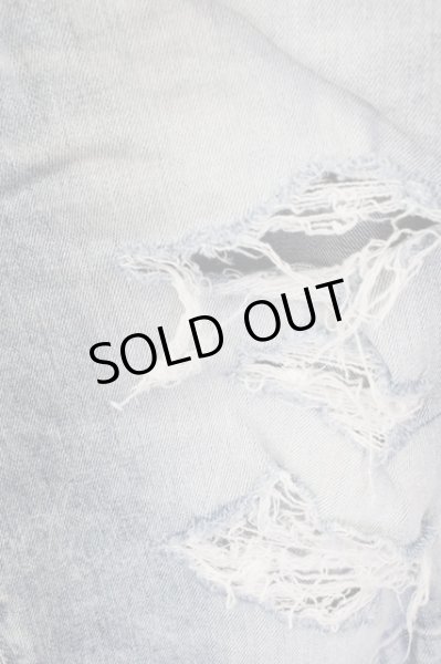 画像6: FUGA / Maleficium クラッシュ加工デニムショートパンツ 44 ライトブルー T-24-09-13-039-FU-pa-YM-ZT (6)