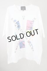 【WINTERセール】KMK(KINGLY MASK) / ペインティングBIG Tシャツ F ホワイト T-24-09-13-007-KM-ts-YM-ZT190