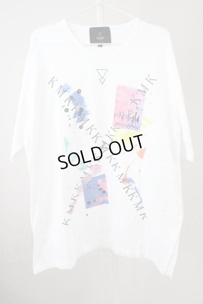 画像1: 【WINTERセール】KMK(KINGLY MASK) / ペインティングBIG Tシャツ F ホワイト T-24-09-13-007-KM-ts-YM-ZT190