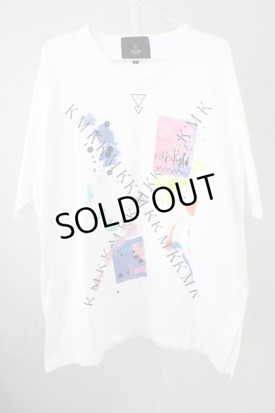 画像1: KMK(KINGLY MASK) / ペインティングBIG Tシャツ F ホワイト T-24-09-13-007-KM-ts-YM-ZT190 (1)