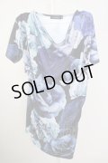 CIVARIZE / Iris ドレープ花柄Tシャツ 44 ブルー T-24-09-13-015-CI-ts-YM-ZT