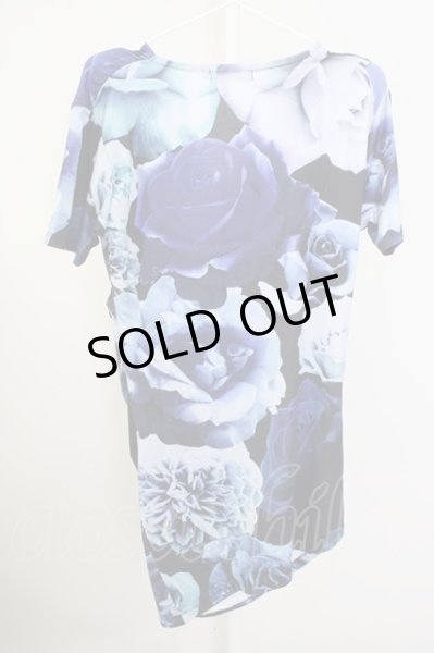 画像2: CIVARIZE / Iris ドレープ花柄Tシャツ 44 ブルー T-24-09-13-015-CI-ts-YM-ZT (2)