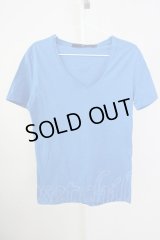 【WINTERセール】NO ID. / Tシャツ.Vネック 1 ブルー T-24-09-13-016-NO-ts-IG-ZT165