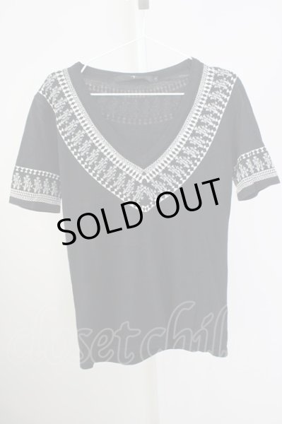 画像1: NO ID. / Tシャツ.エスニック柄 1 ブラック T-24-09-13-017-NO-ts-IG-ZT165 (1)