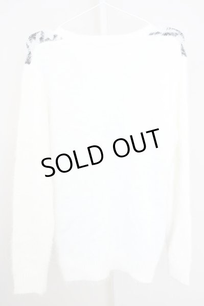 画像2: BUFFALO BOBS / MUKKU-V/HOUNDSTOOTHフェザーモールニット 2-3 ホワイト T-24-09-24-001-BU-to-YM-ZT375 (2)