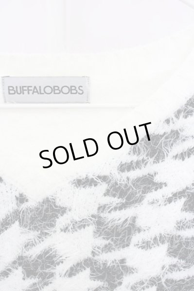 画像3: BUFFALO BOBS / MUKKU-V/HOUNDSTOOTHフェザーモールニット 2-3 ホワイト T-24-09-24-001-BU-to-YM-ZT375 (3)