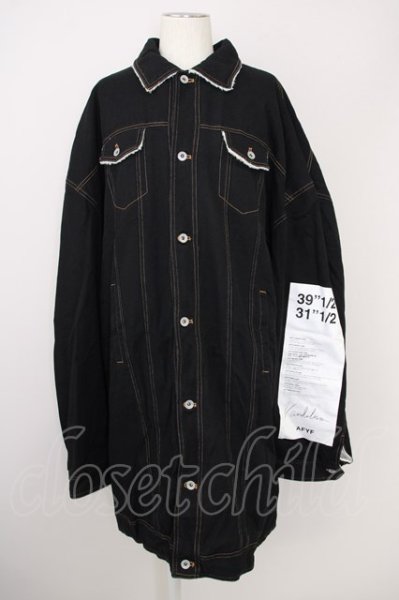画像1: AFYF（rovtski） / バックパッチ LONG DENIM　Gジャン  ブラック T-24-09-24-008-AF-ou-YM-ZT-M017 (1)