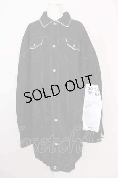 画像1: AFYF（rovtski） / バックパッチ LONG DENIM　Gジャン  ブラック T-24-09-24-008-AF-ou-YM-ZT-M017 (1)