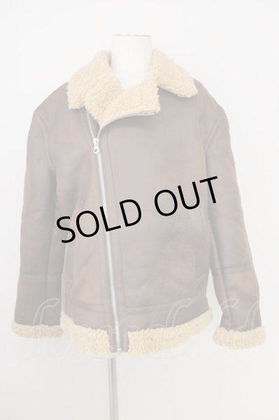 画像1: ZARA / 裏ボアPUダブルライダースブルゾン EU L ブラウン T-24-09-24-009-ZA-ou-YM-ZT-ML001 (1)