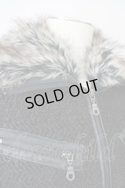 画像4: BUFFALO BOBS / アクリルニットファー襟ブルゾンジャケット 2 ブラック T-24-09-24-012-BU-ja-YM-ZT (4)