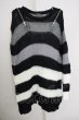 画像1: CIVARIZE / ショルダーZIPボーダーニット F ブラックｘホワイト T-24-09-26-003-CI-to-YM-ZT419 (1)
