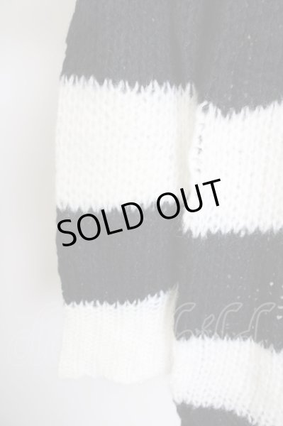 画像4: CIVARIZE / ショルダーZIPボーダーニット F ブラックｘホワイト T-24-09-26-003-CI-to-YM-ZT419 (4)