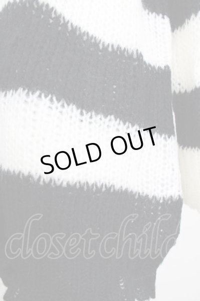 画像6: CIVARIZE / ショルダーZIPボーダーニット F ブラックｘホワイト T-24-09-26-003-CI-to-YM-ZT419 (6)