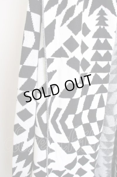 画像3: CIVARIZE / Mirror ジオメトリックニットガウンカーディガン 46 ブラックｘホワイト T-24-09-26-006-CI-to-YM-ZT359 (3)