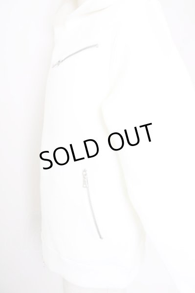 画像3: CavariA / フード付きボンディングライダースジャケット 46 ホワイト T-24-09-26-007-Ca-ja-YM-ZT013 (3)