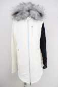 画像1: 【WINTERセール】CIVARIZE / ファー付きヘビーウェイトハイネックパーカー 44 ホワイトｘブラック T-24-09-26-008-CI-ou-YM-ZT-M130 (1)