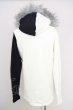 画像2: CIVARIZE / ファー付きヘビーウェイトハイネックパーカー 44 ホワイトｘブラック T-24-09-26-008-CI-ou-YM-ZT-M130 (2)