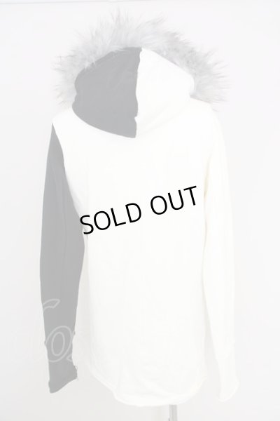 画像2: 【WINTERセール】CIVARIZE / ファー付きヘビーウェイトハイネックパーカー 44 ホワイトｘブラック T-24-09-26-008-CI-ou-YM-ZT-M130