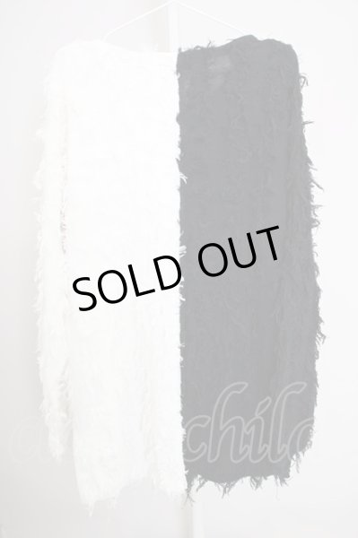 画像2: CIVARIZE / バイカラーフェザーヤーンニットプルオーバー F ブラックｘホワイト T-24-09-26-002-CI-to-YM-ZT470 (2)