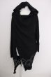 画像1: CIVARIZE / 接結フード付き変形ニットロングパーカー 46 ブラック T-24-09-26-013-CI-ja-YM-ZT465 (1)